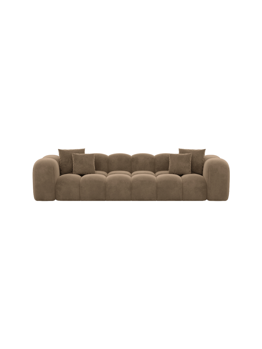 
4-Sitzer Design Sofa „Alba“ mit Samtbezug - Samtbezug Königsblau