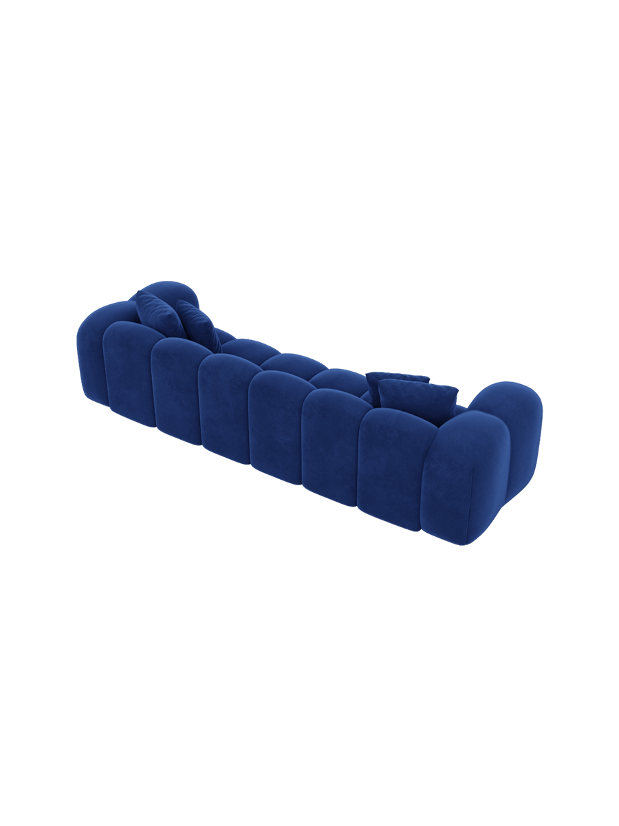 
4-Sitzer Design Sofa „Alba“ mit Samtbezug - Samtbezug Königsblau