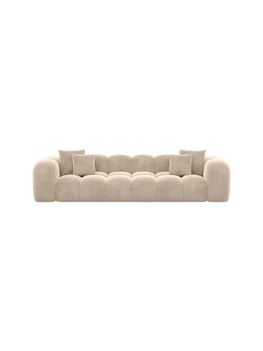 
4-Sitzer Design Sofa „Alba“ mit Samtbezug - Samtbezug Königsblau