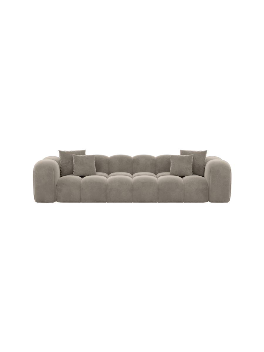 
4-Sitzer Design Sofa „Alba“ mit Samtbezug - Samtbezug Königsblau