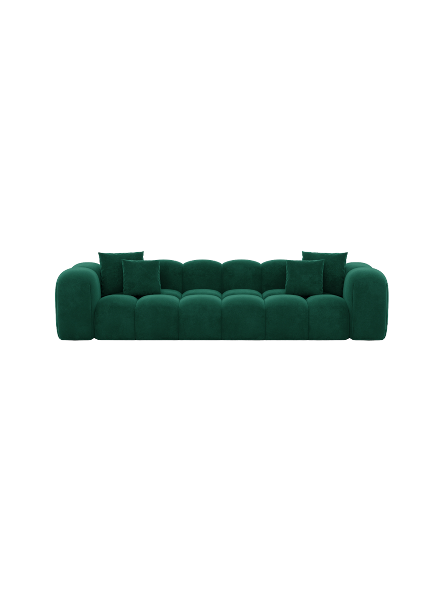 
4-Sitzer Design Sofa „Alba“ mit Samtbezug - Samtbezug Königsblau