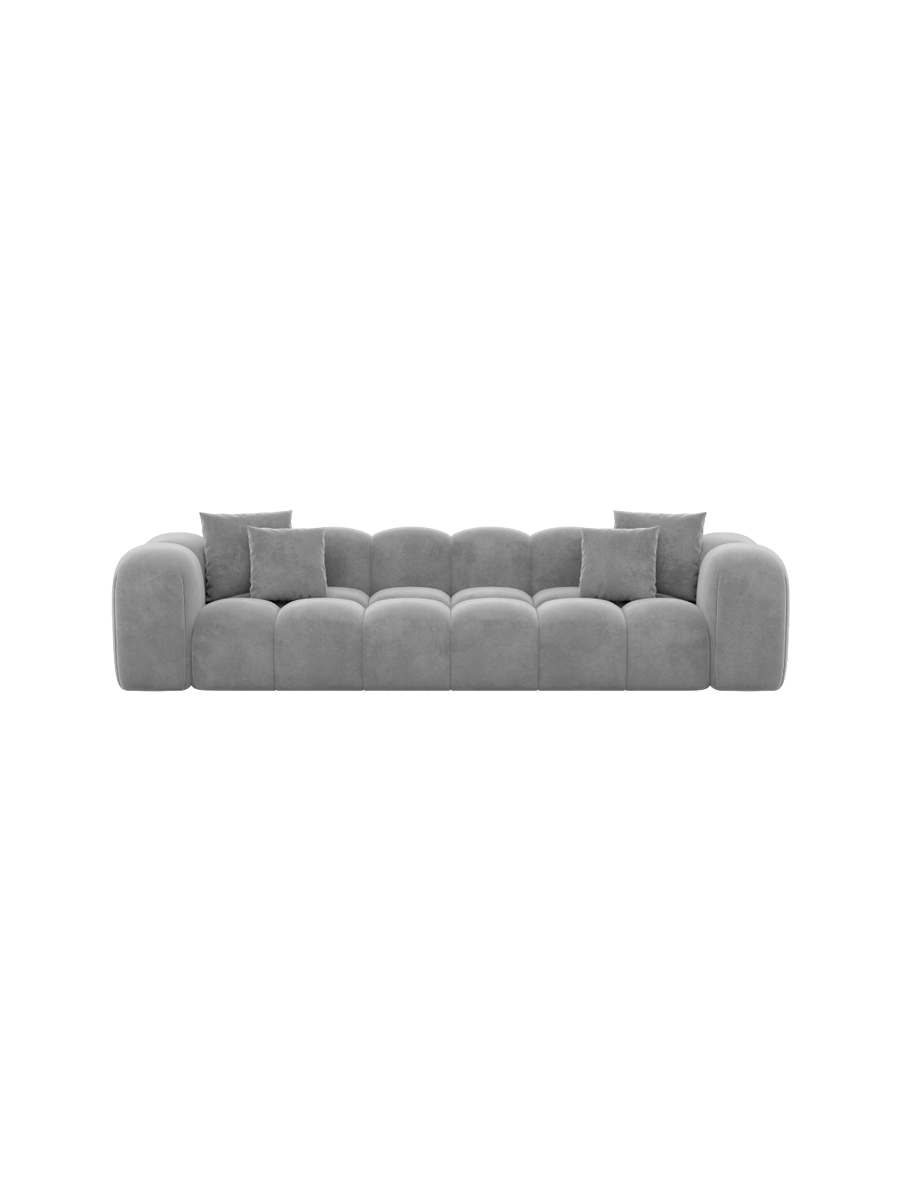 
4-Sitzer Design Sofa „Alba“ mit Samtbezug - Samtbezug Königsblau