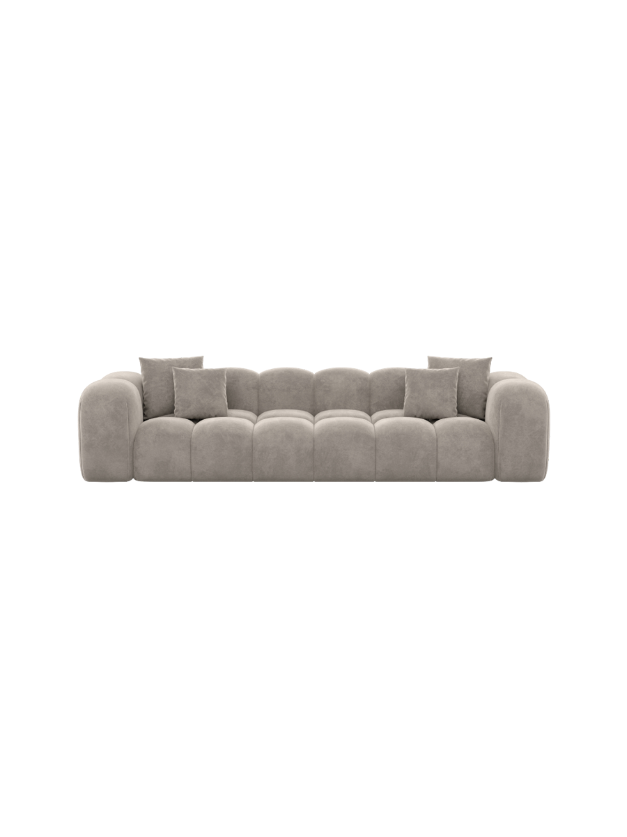 
4-Sitzer Design Sofa „Alba“ mit Samtbezug - Samtbezug Königsblau