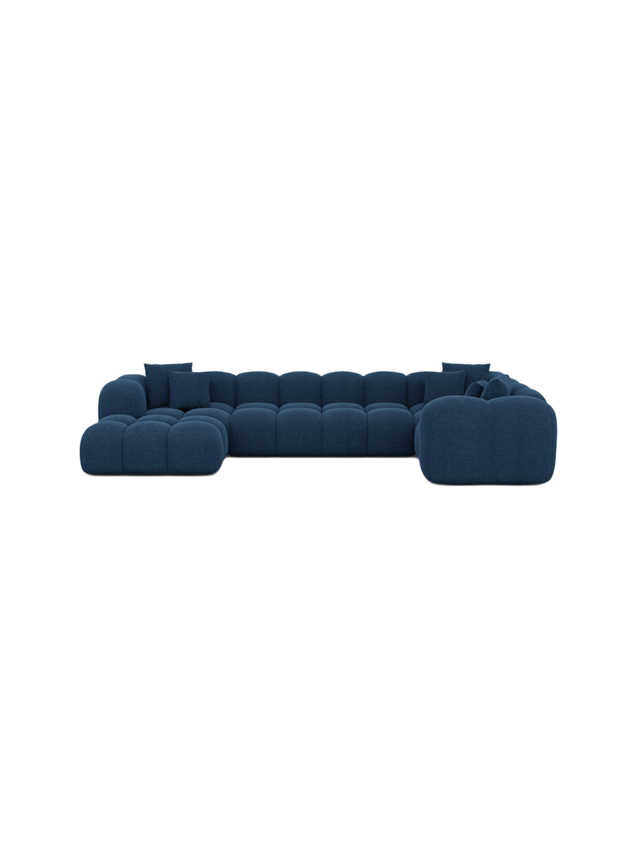 
6-Sitzer Design Panorama-Sofa „Alba XL“ mit Strukturstoff-Bezug - Strukturstoff Beige / Lange Seite links