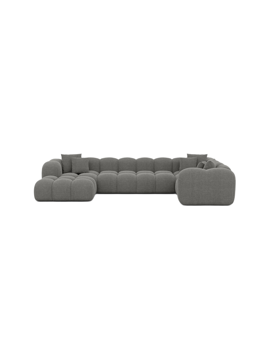 
6-Sitzer Design Panorama-Sofa „Alba XL“ mit Strukturstoff-Bezug - Strukturstoff Beige / Lange Seite links