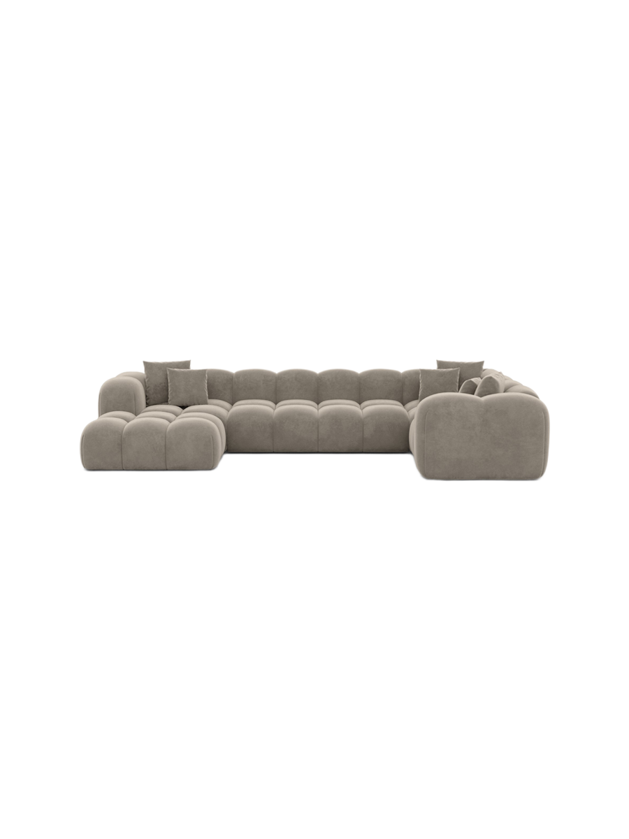 
6-Sitzer Design Panorama-Sofa „Alba Lounge XL“ mit Samtbezug - Samtbezug Königsblau / lange Seite rechts