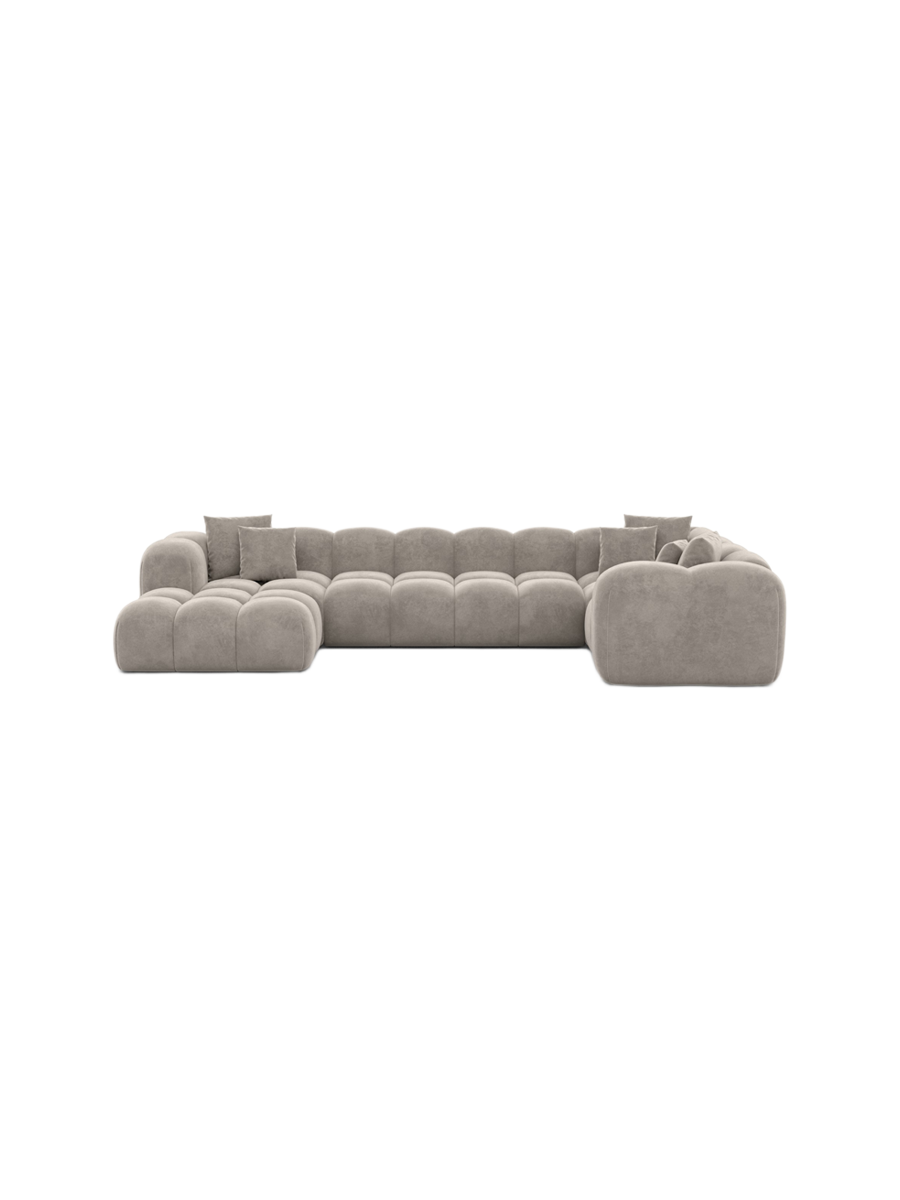 
6-Sitzer Design Panorama-Sofa „Alba Lounge XL“ mit Samtbezug - Samtbezug Königsblau / lange Seite rechts