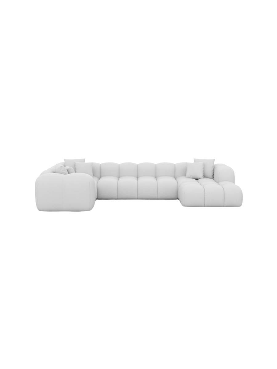 
6-Sitzer Design Echtleder Panorama-Sofa „Alba XL“ - Echtleder Beige / lange Seite rechts