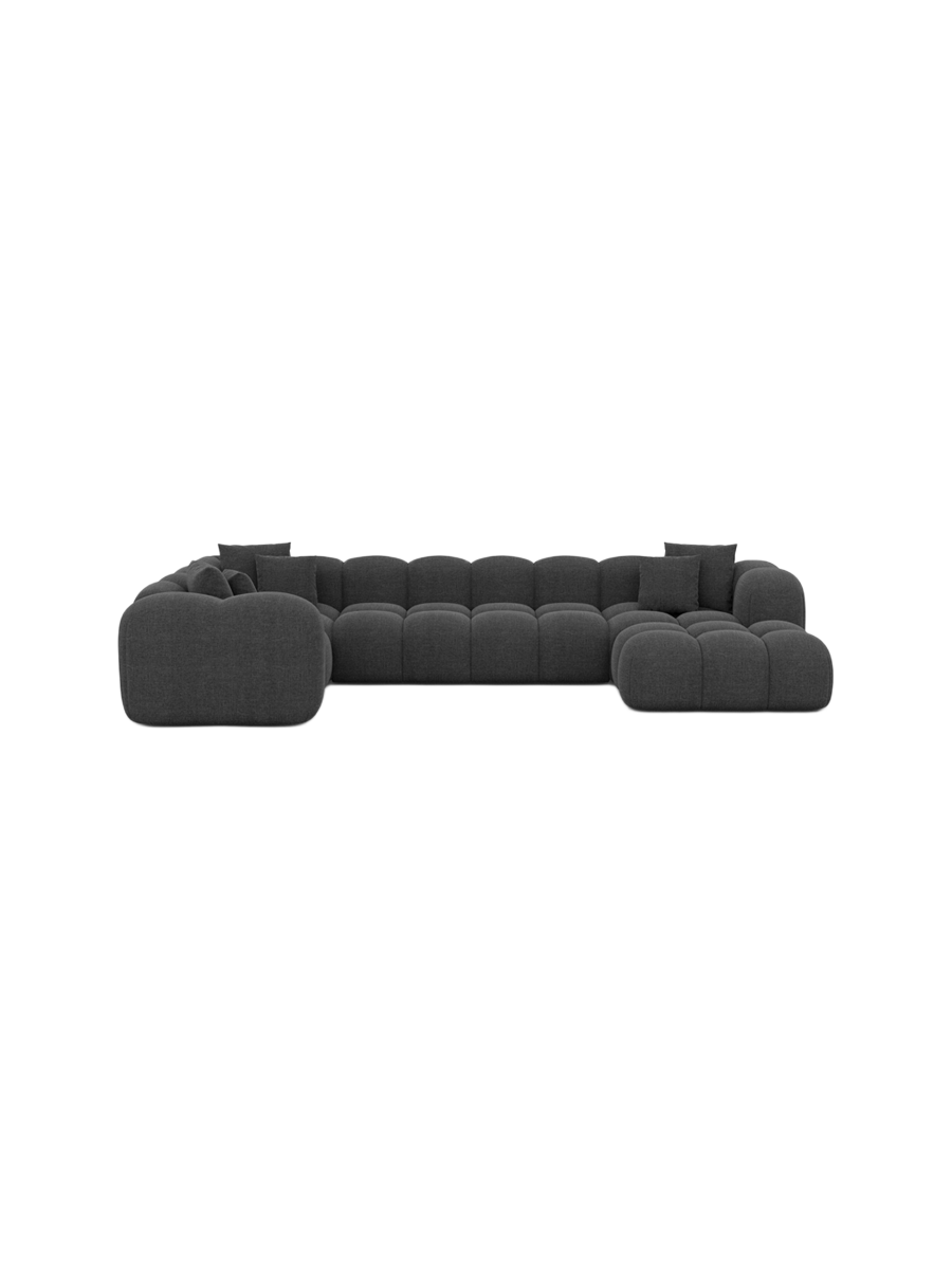 
6-Sitzer Design Panorama-Sofa „Alba XL“ mit Strukturstoff-Bezug - Strukturstoff Beige / Lange Seite links