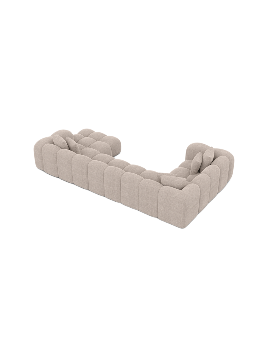 
6-Sitzer Design Panorama-Sofa „Alba XL“ mit Strukturstoff-Bezug - Strukturstoff Beige / Lange Seite links