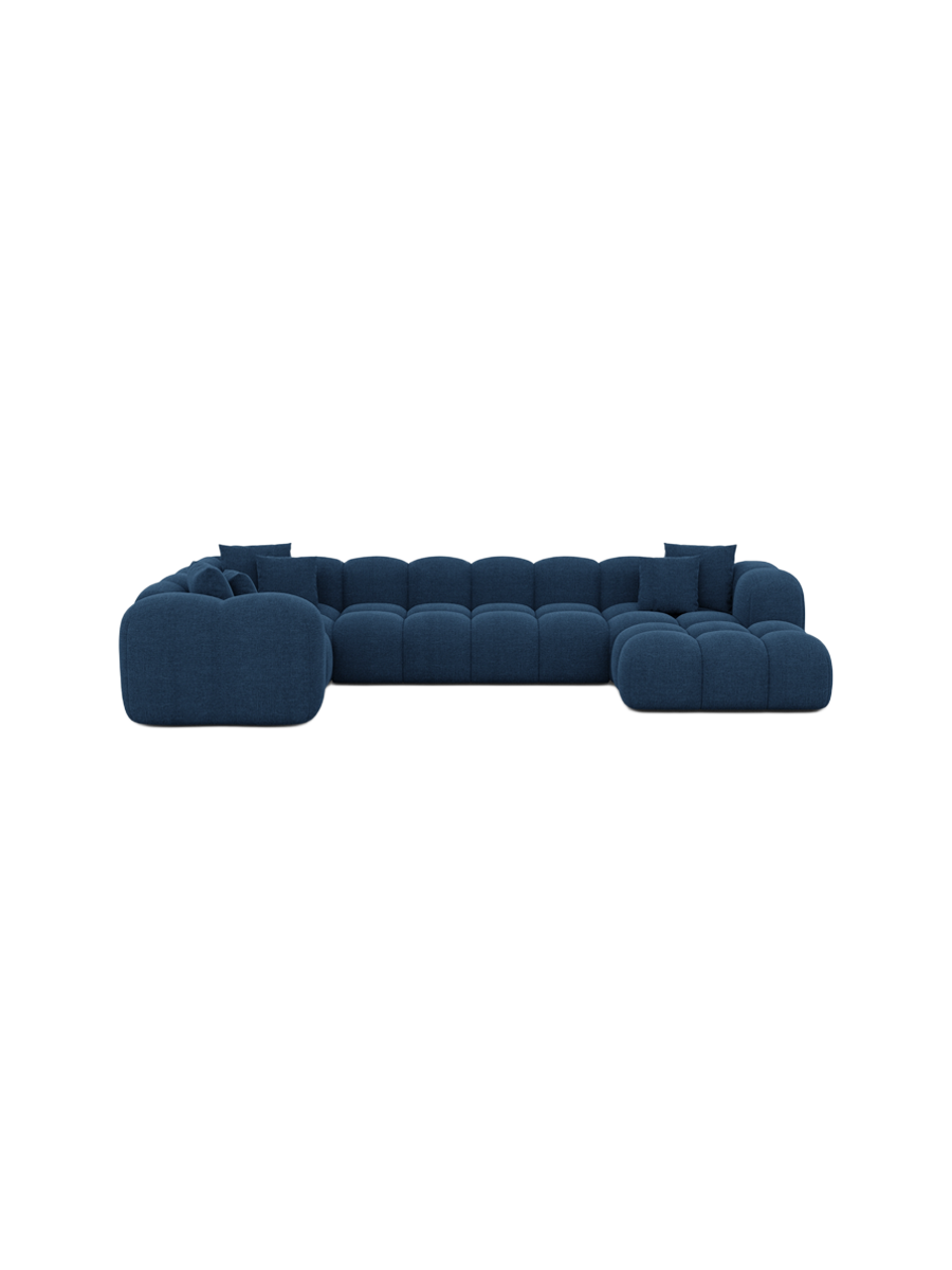 
6-Sitzer Design Panorama-Sofa „Alba XL“ mit Strukturstoff-Bezug - Strukturstoff Beige / Lange Seite links