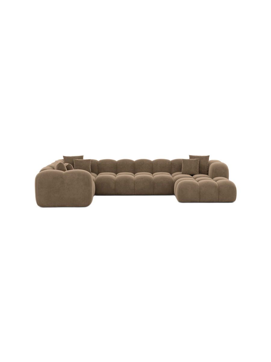
6-Sitzer Design Panorama-Sofa „Alba Lounge XL“ mit Samtbezug - Samtbezug Königsblau / lange Seite rechts