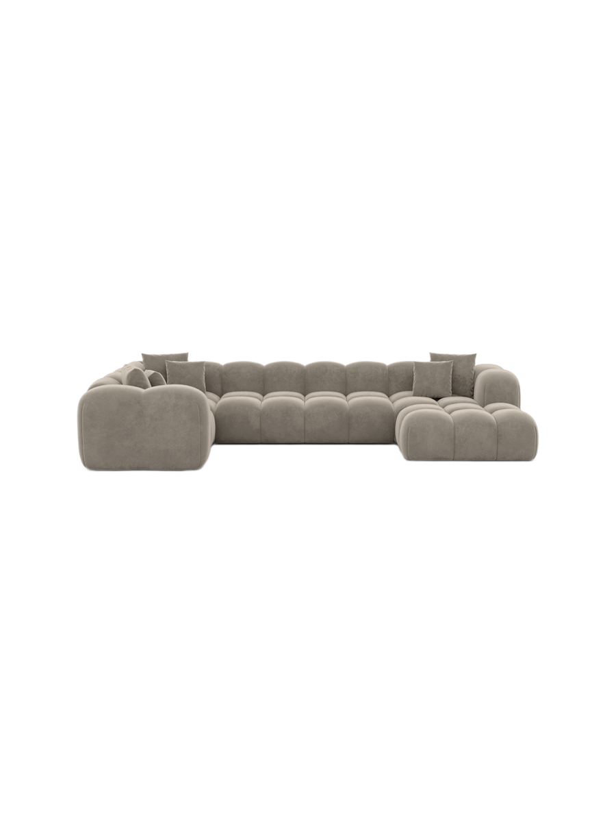 
6-Sitzer Design Panorama-Sofa „Alba Lounge XL“ mit Samtbezug - Samtbezug Königsblau / lange Seite rechts