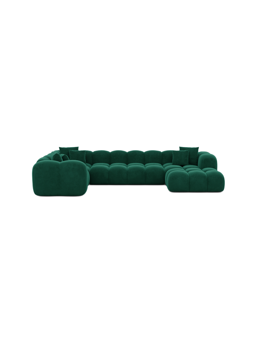 
6-Sitzer Design Panorama-Sofa „Alba Lounge XL“ mit Samtbezug - Samtbezug Königsblau / lange Seite rechts