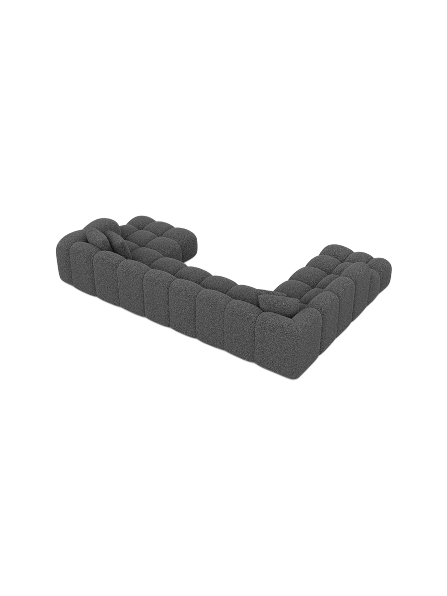 
7-Sitzer Design Panorama-Sofa „Alba Lounge XXL“ mit Bouclé-Bezug - Bouclé Graphit / Lange Seite links