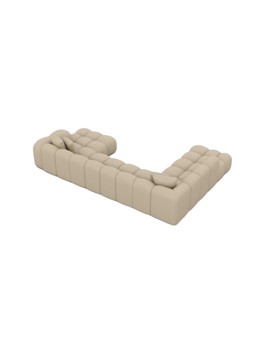 
7-Sitzer Design Echtleder Panorama-Sofa „Alba Lounge XXL“ - Echtleder Beige / Lange Seite links