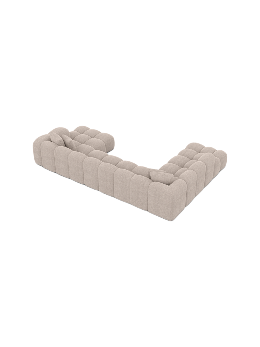 
7-Sitzer Design Panorama-Sofa „Alba Lounge XXL“ mit Strukturstoff-Bezug - Strukturstoff Beige / Lange Seite links