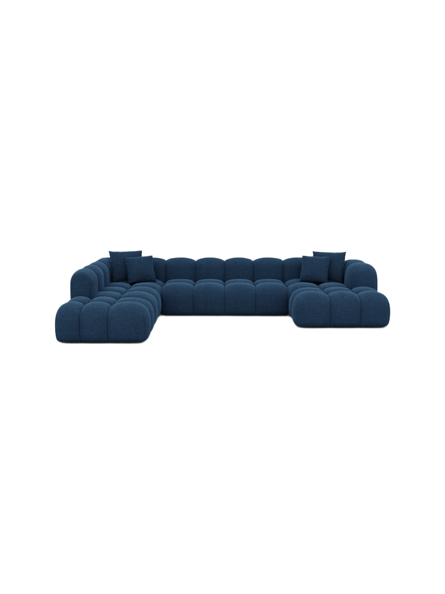 
7-Sitzer Design Panorama-Sofa „Alba Lounge XXL“ mit Strukturstoff-Bezug - Strukturstoff Beige / Lange Seite links