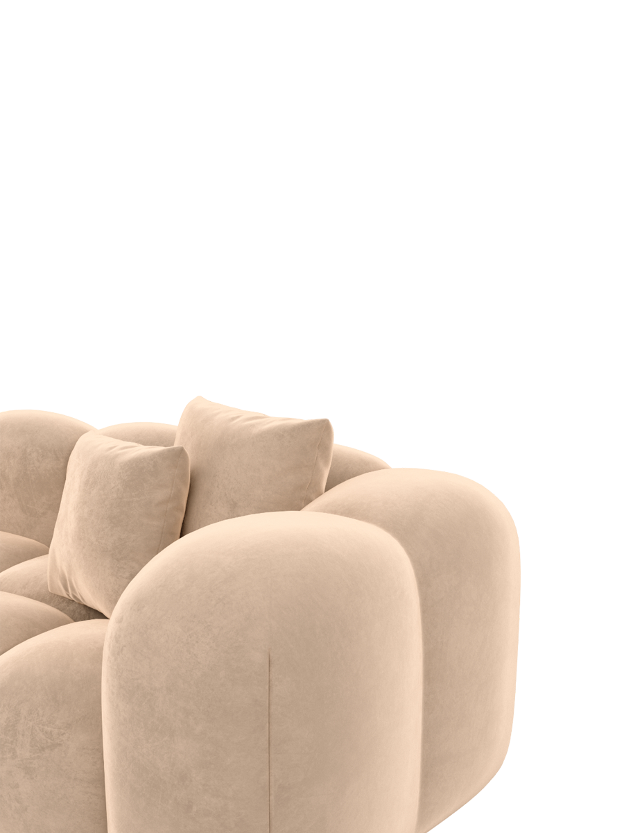 
Divano panoramico di design a 7 posti «Alba Lounge XXL» con rivestimento in velluto - Rivestimento in velluto Beige / Lato lungo a sinistra