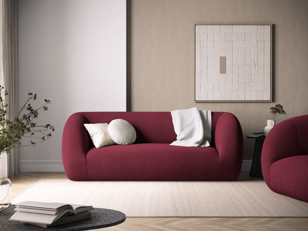 
2-Sitzer Design Sofa „Essen“ - Bouclé Bordeaux