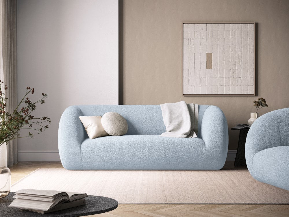 
2-Sitzer Design Sofa „Essen“ - Bouclé Hellblau