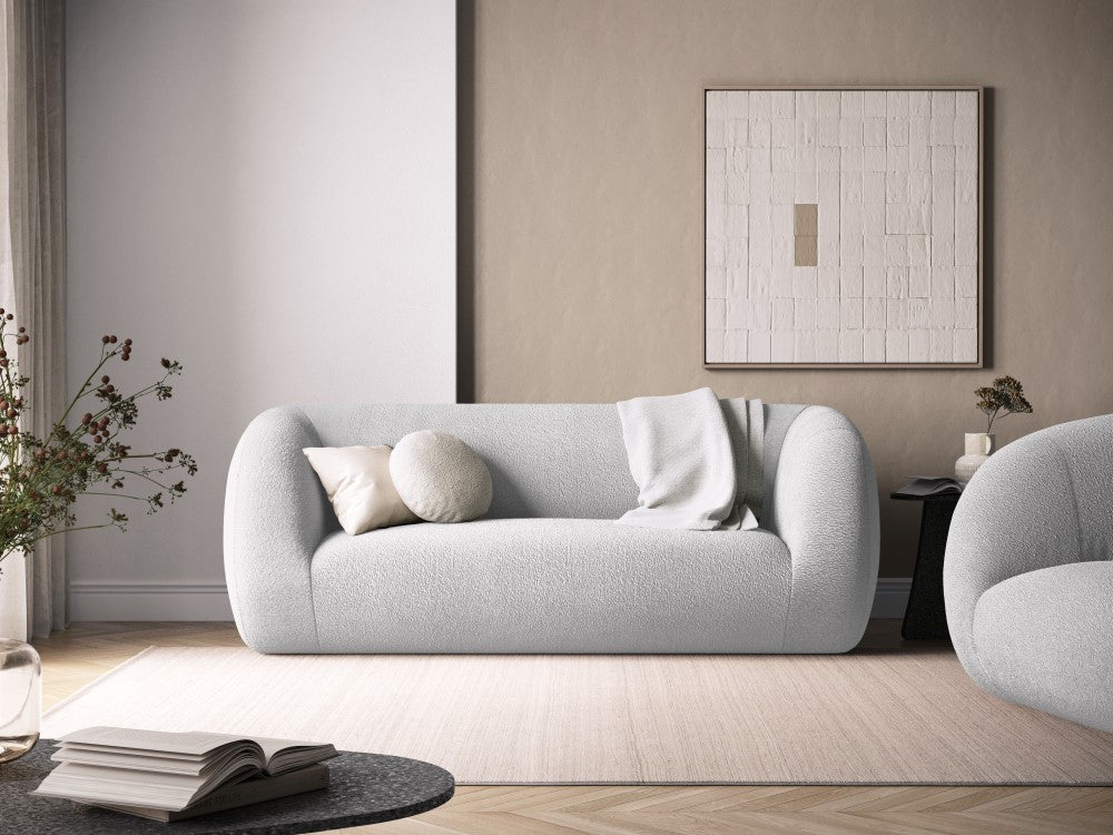 
2-Sitzer Design Sofa „Essen“ - Bouclé Hellgrau