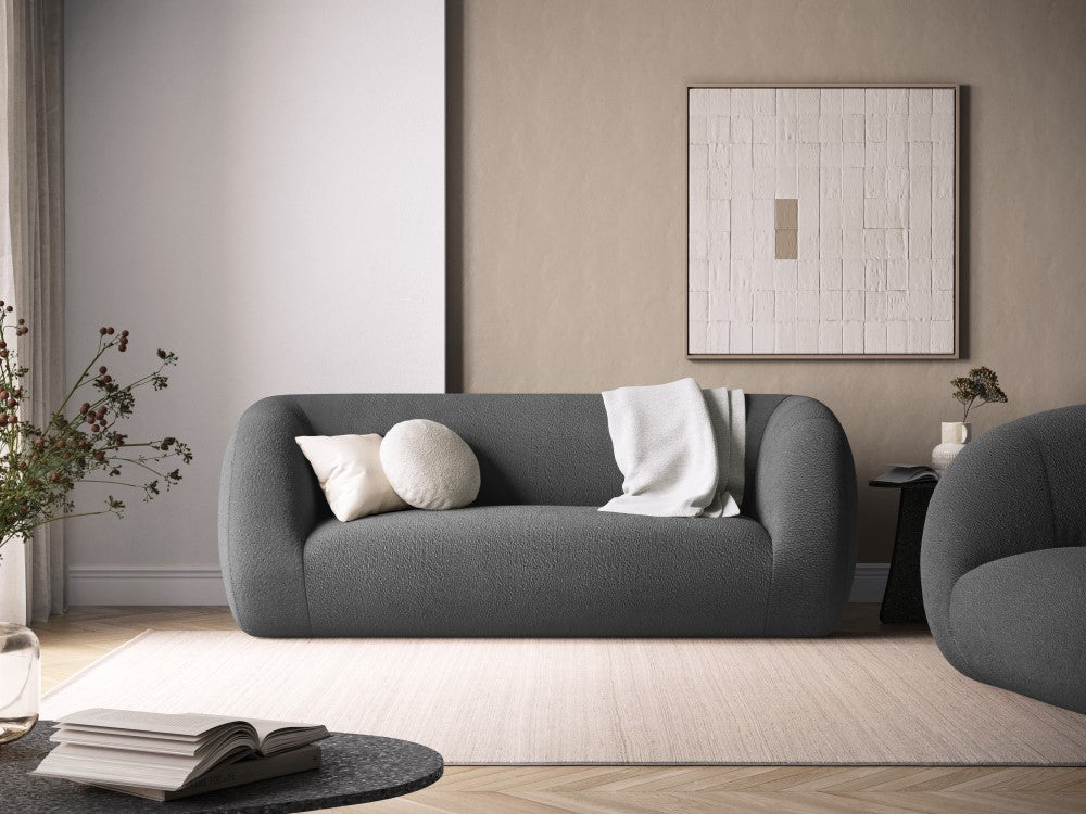 
2-Sitzer Design Sofa „Essen“ - Bouclé Dunkelgrau