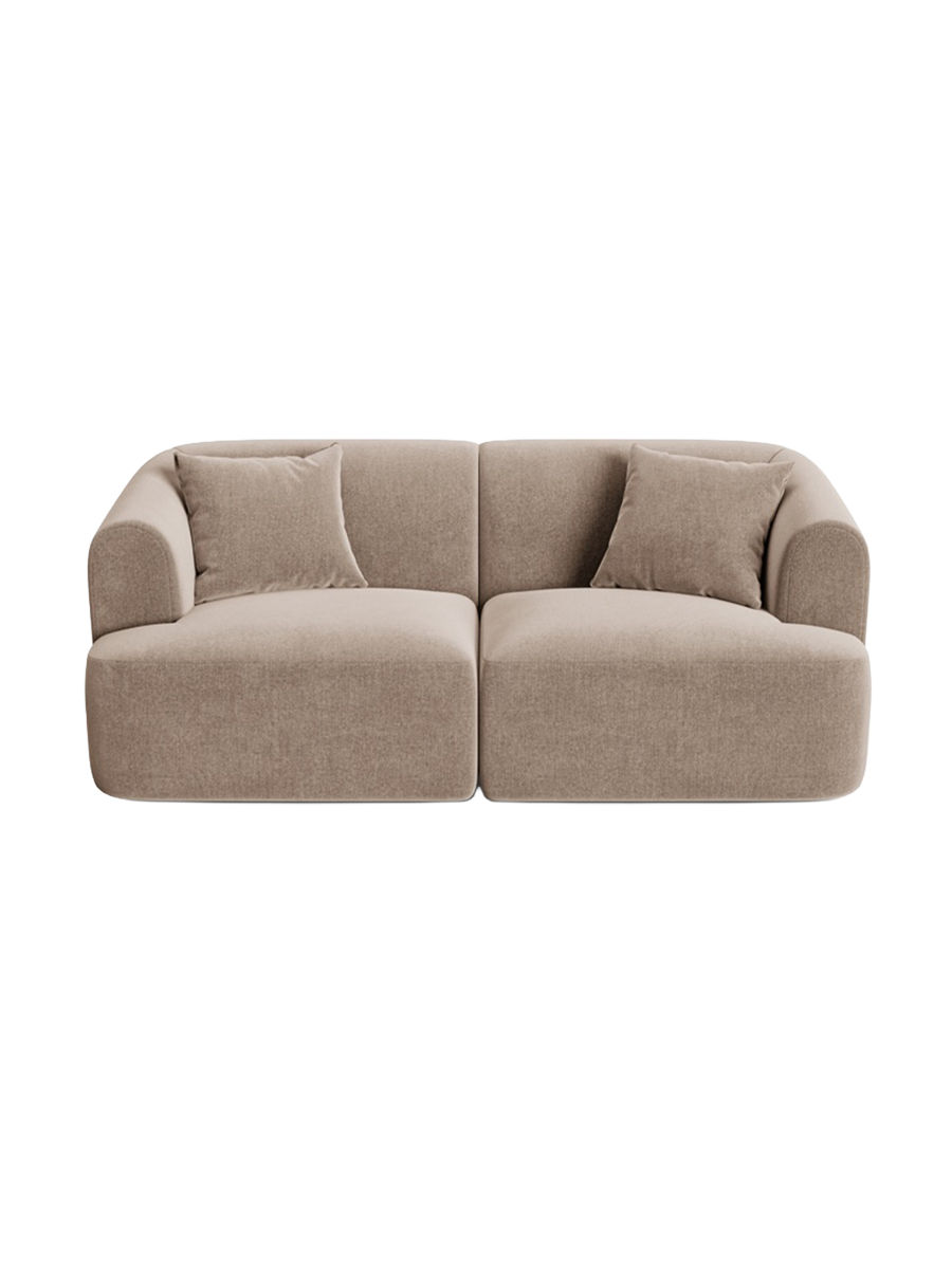 
2-Seater Designer Sofa "Campi" - Velvet Beige Dark