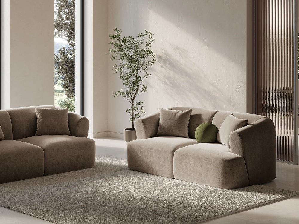
2-Seater Designer Sofa "Campi" - Velvet Beige Dark