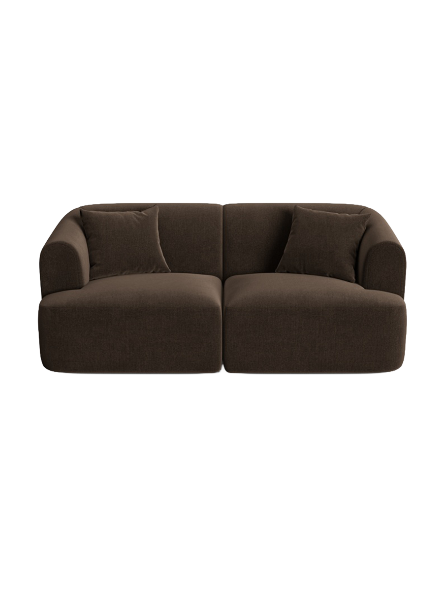 
2-Seater Designer Sofa "Campi" - Velvet Chocolate