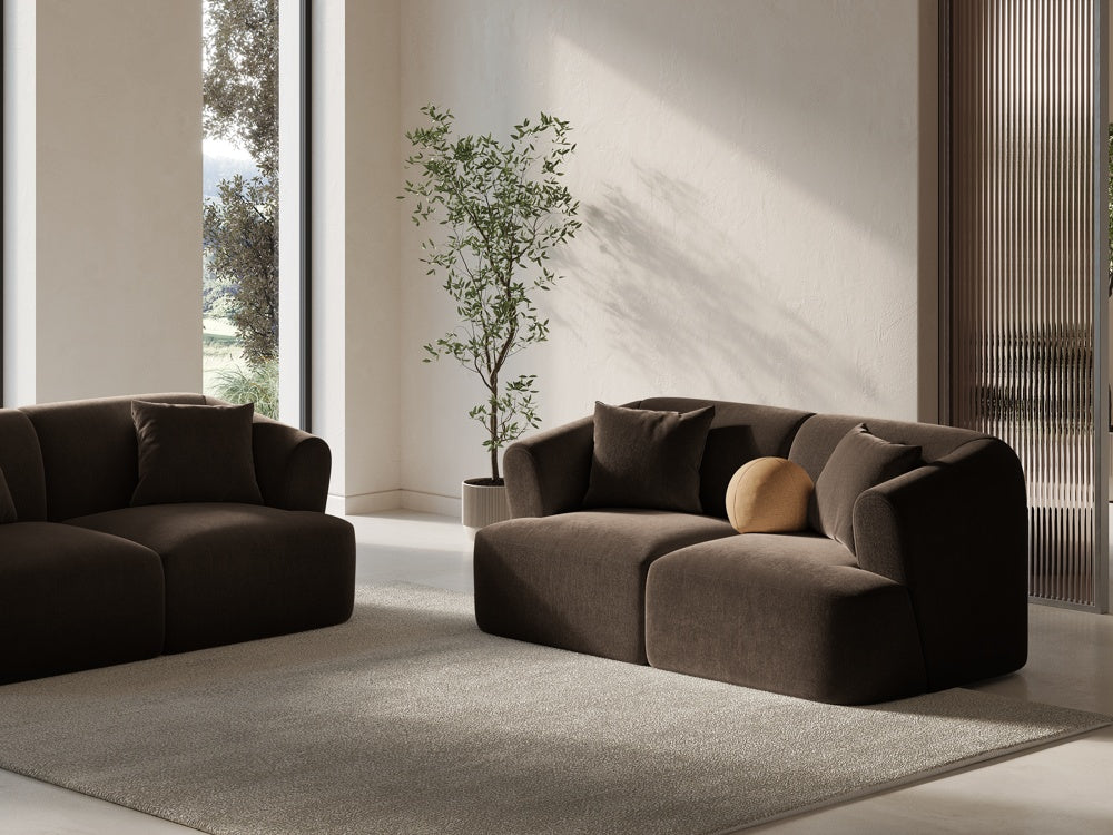 
2-Seater Designer Sofa "Campi" - Velvet Chocolate