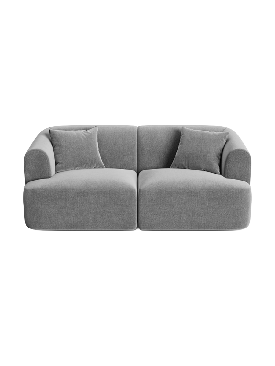 
2-Seater Designer Sofa "Campi" - Velvet Grey