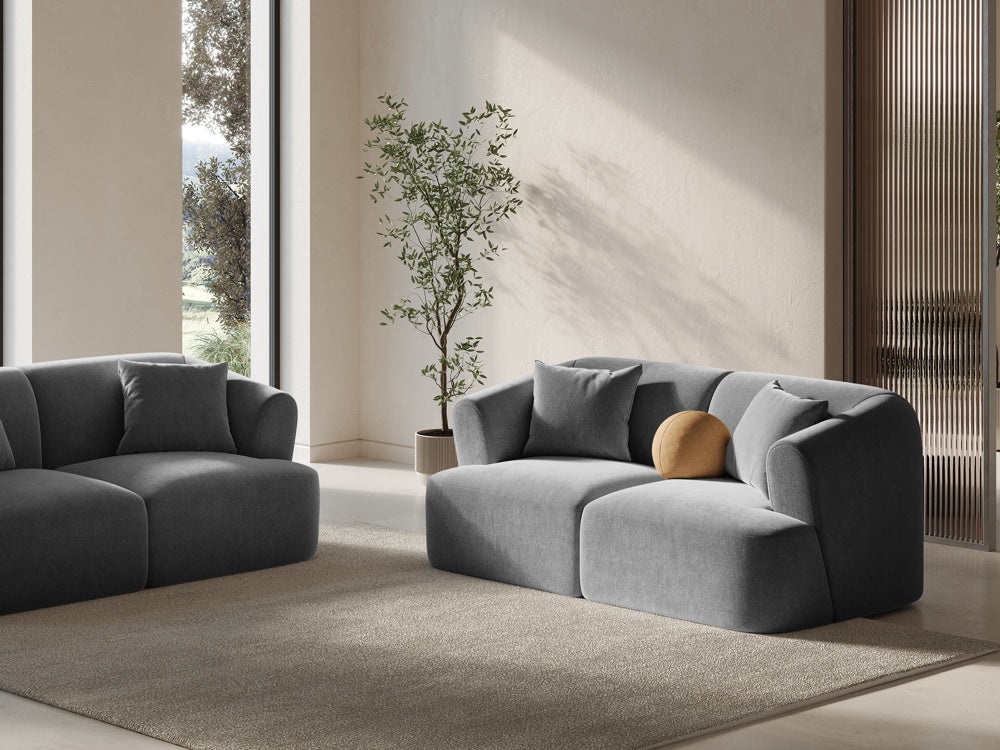 
2-Seater Designer Sofa "Campi" - Velvet Grey