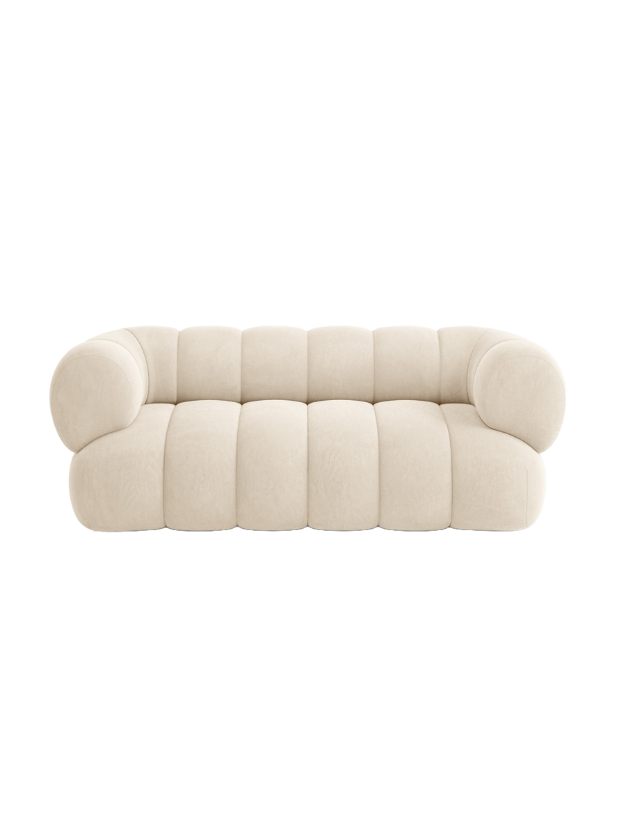 
2-seater designer sofa "Koge" - Light Beige Velvet