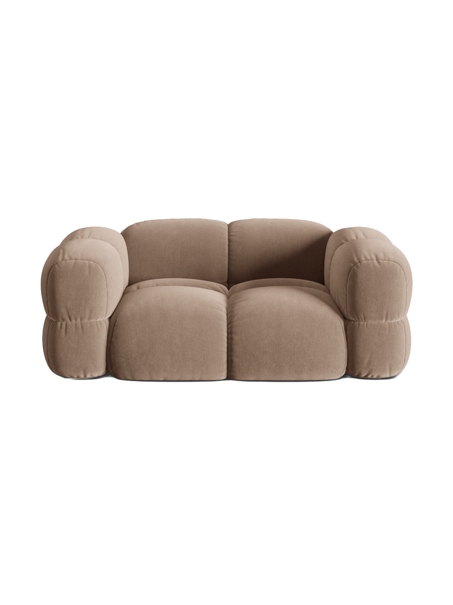 
2-Seater Designer Sofa "Loretto" - Velvet Dark Beige