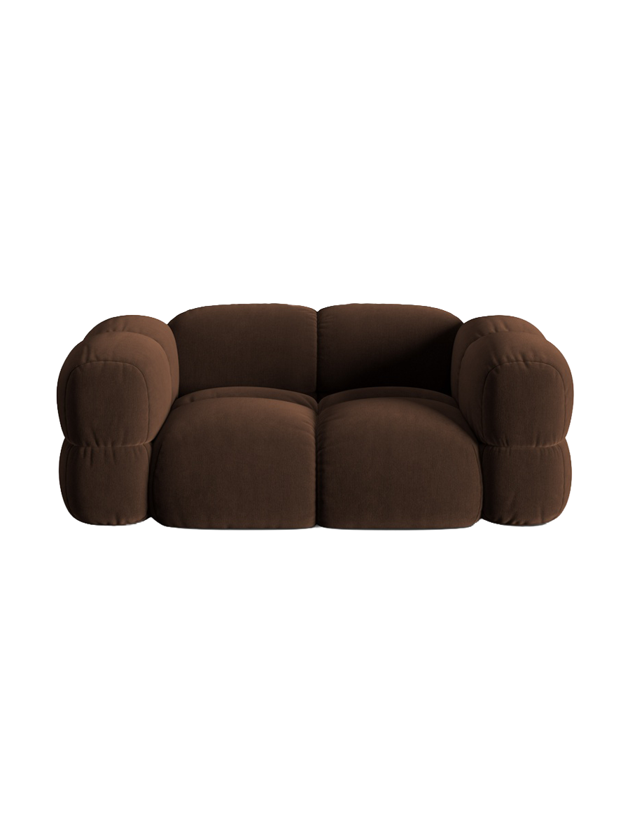
2-Seater Designer Sofa "Loretto" - Velvet Chocolate