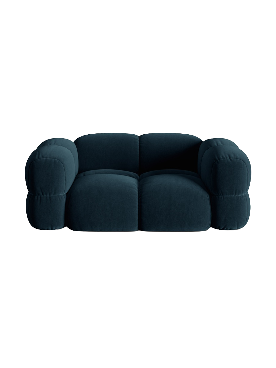 
2-Seater Designer Sofa "Loretto" - Dark petrol velvet