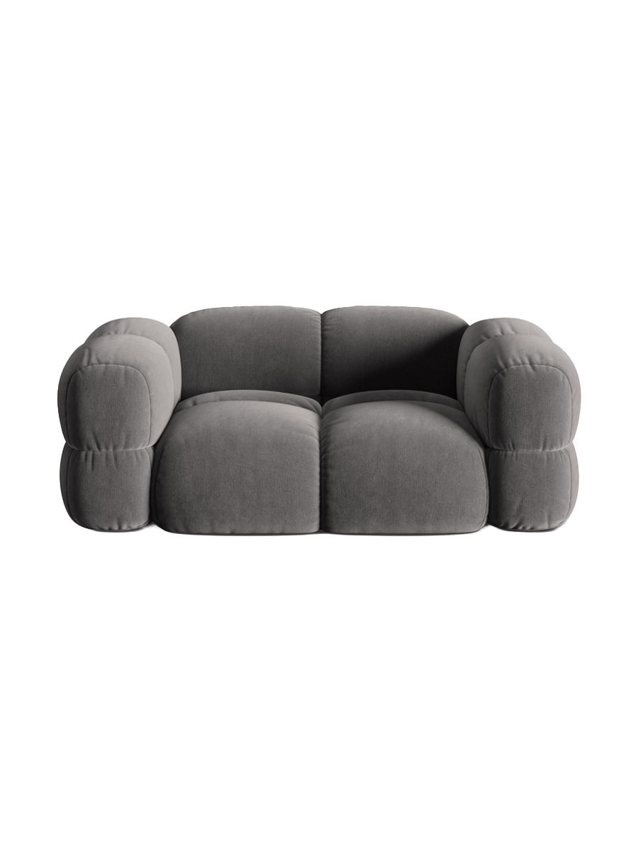 
2-Seater Designer Sofa "Loretto" - Velvet Grey