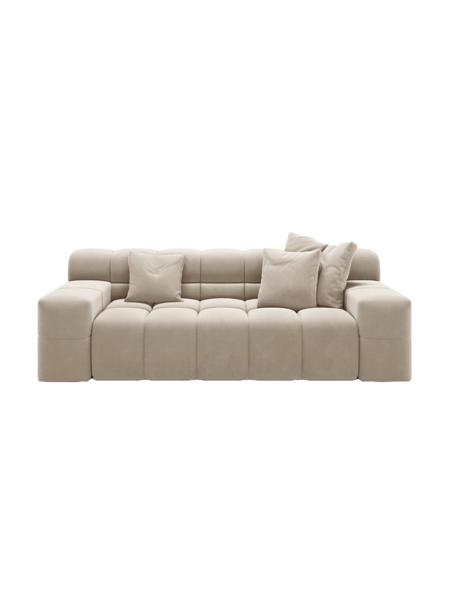 
2-Sitzer Design Sofa „Hawaii“ - Samt Beige hell