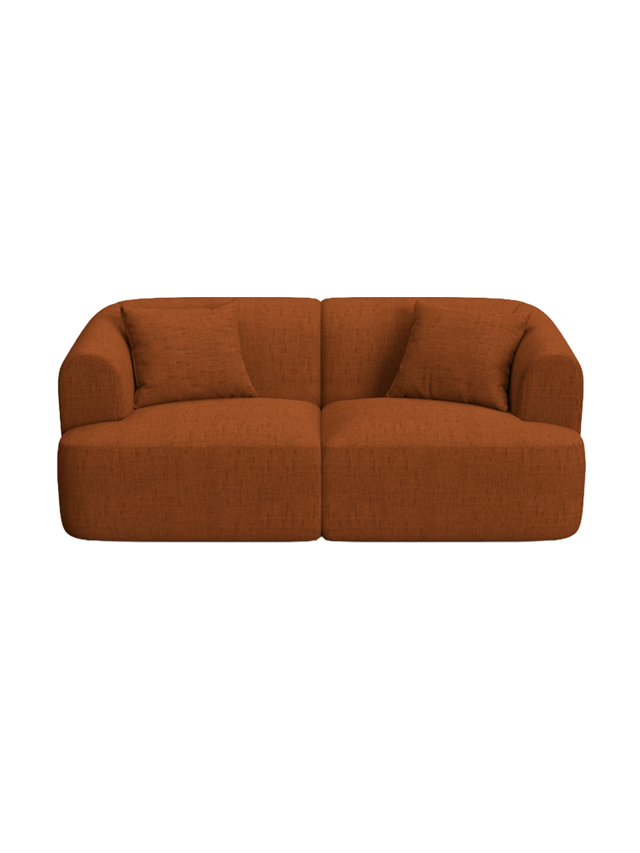 
2-Seater Designer Sofa "Campi" - Upholstery fabric Brick