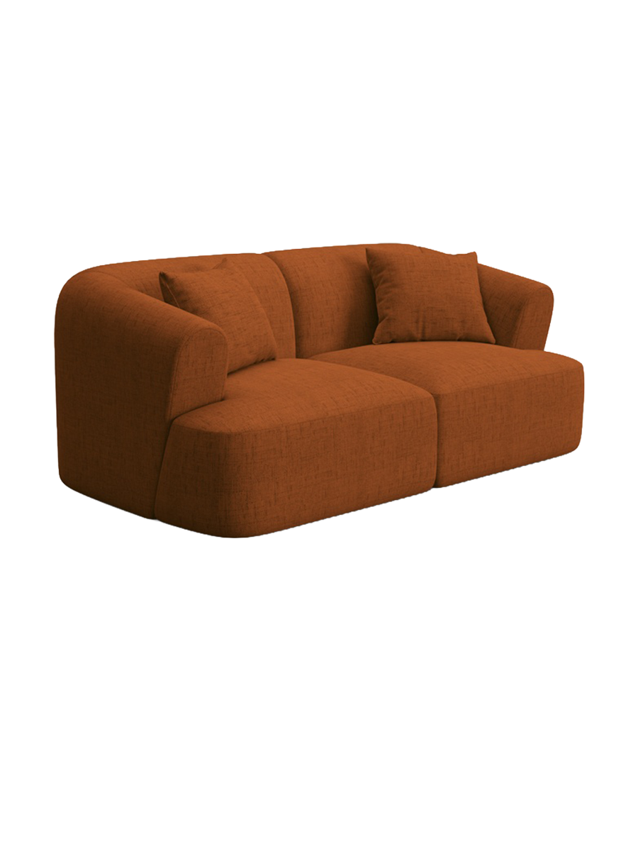 
2-Seater Designer Sofa "Campi" - Upholstery fabric Brick