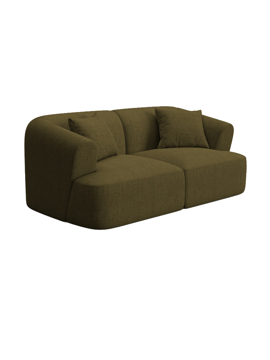 
2-Seater Designer Sofa "Campi" - Textured Fabric Green