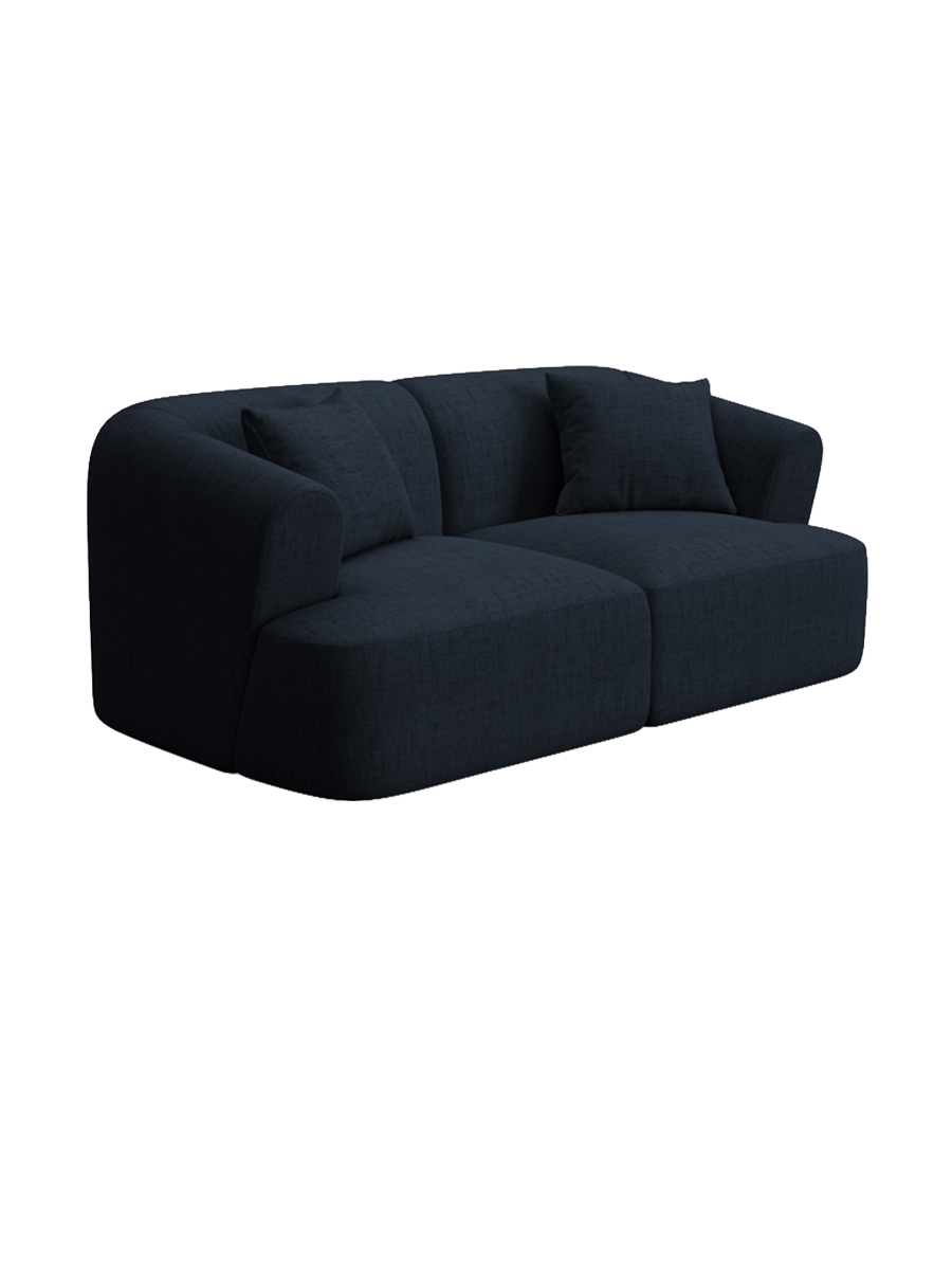 
2-Seater Designer Sofa "Campi" - Structured Fabric Royal Blue