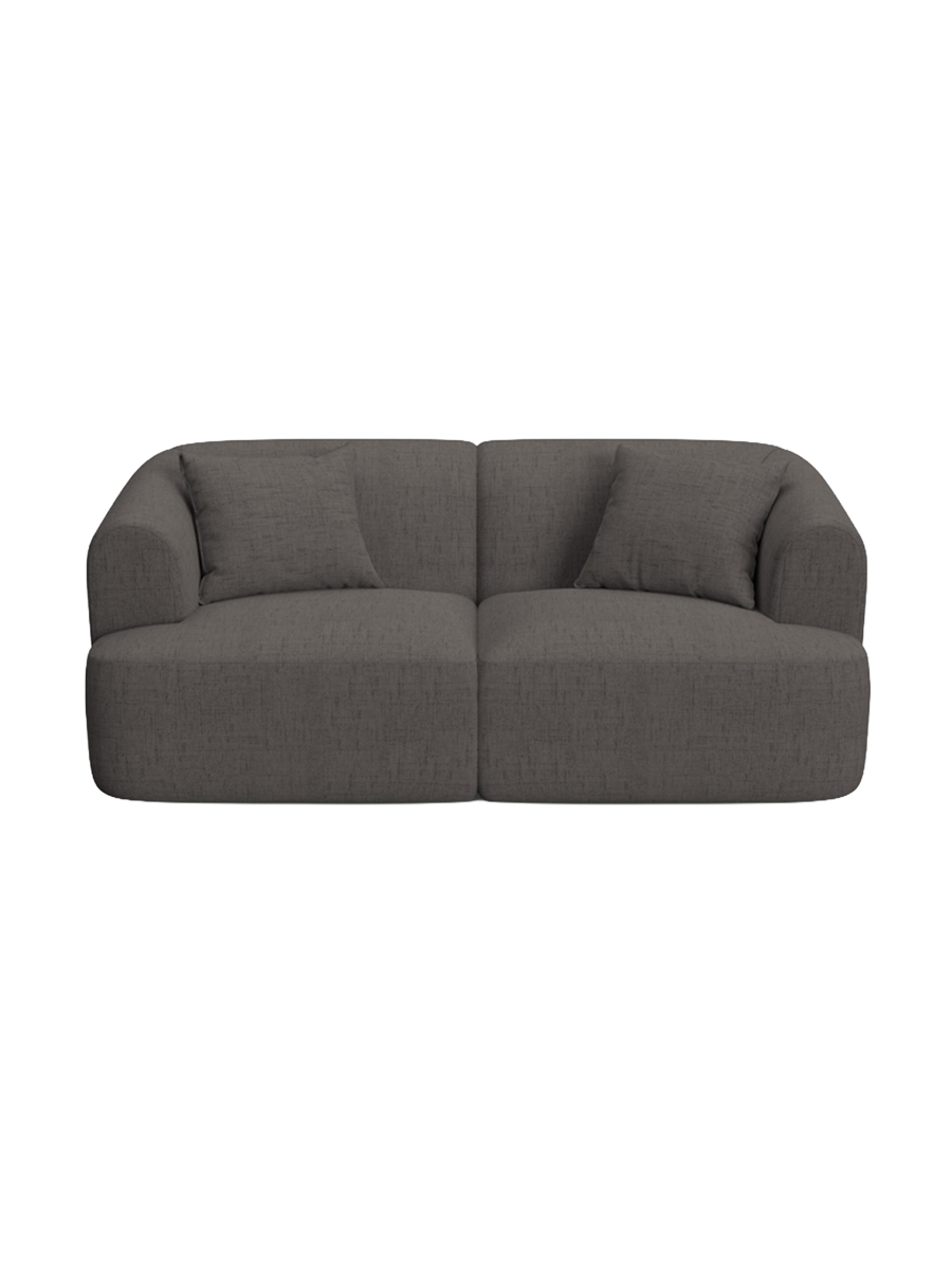 
2-Seater Designer Sofa "Campi" - Textured Fabric Grey