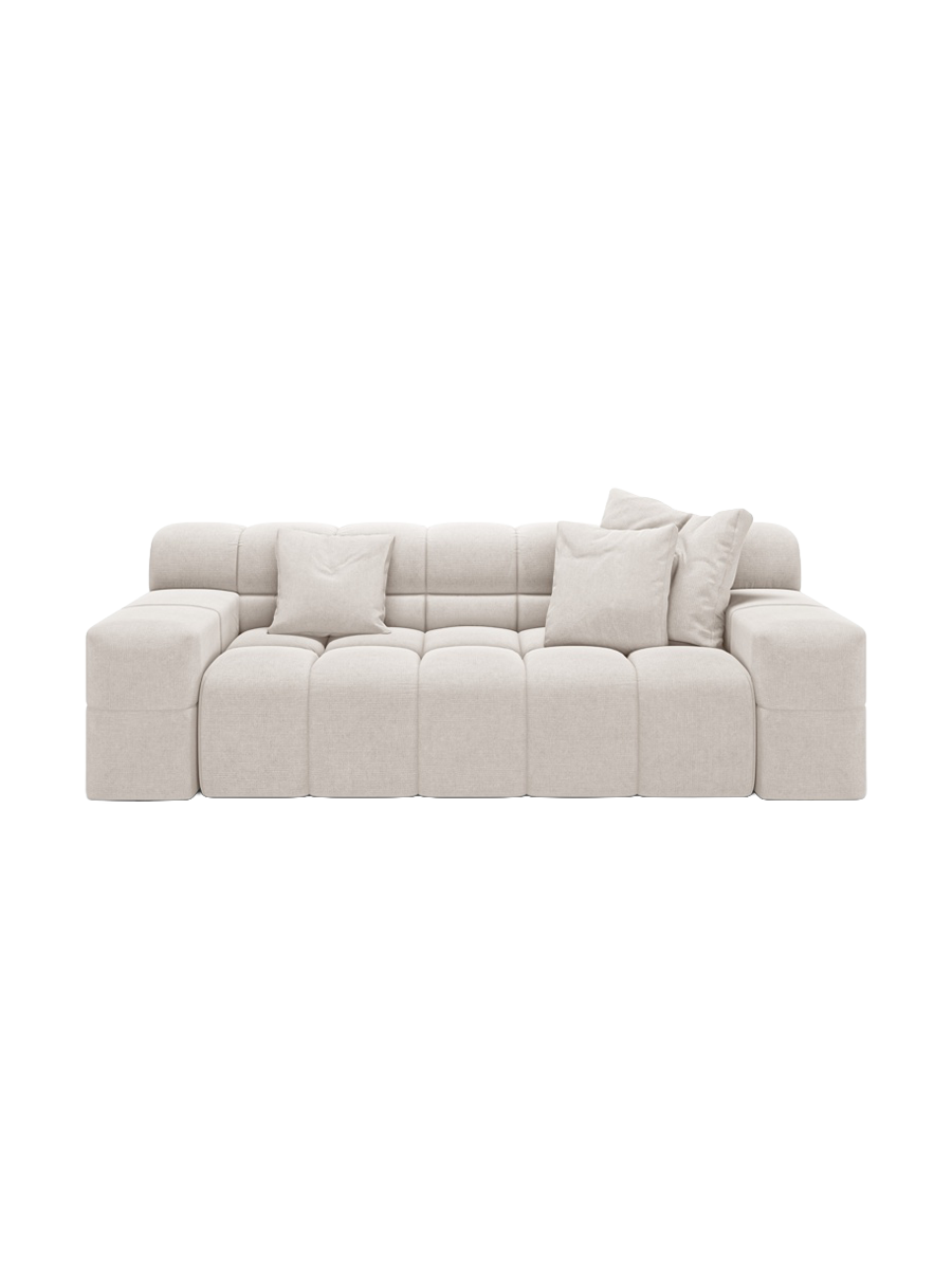 
2-Sitzer Design Sofa „Hawaii“ - Strukturstoff Beige hell
