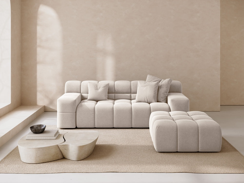 
2-Sitzer Design Sofa „Hawaii“ - Strukturstoff Beige hell