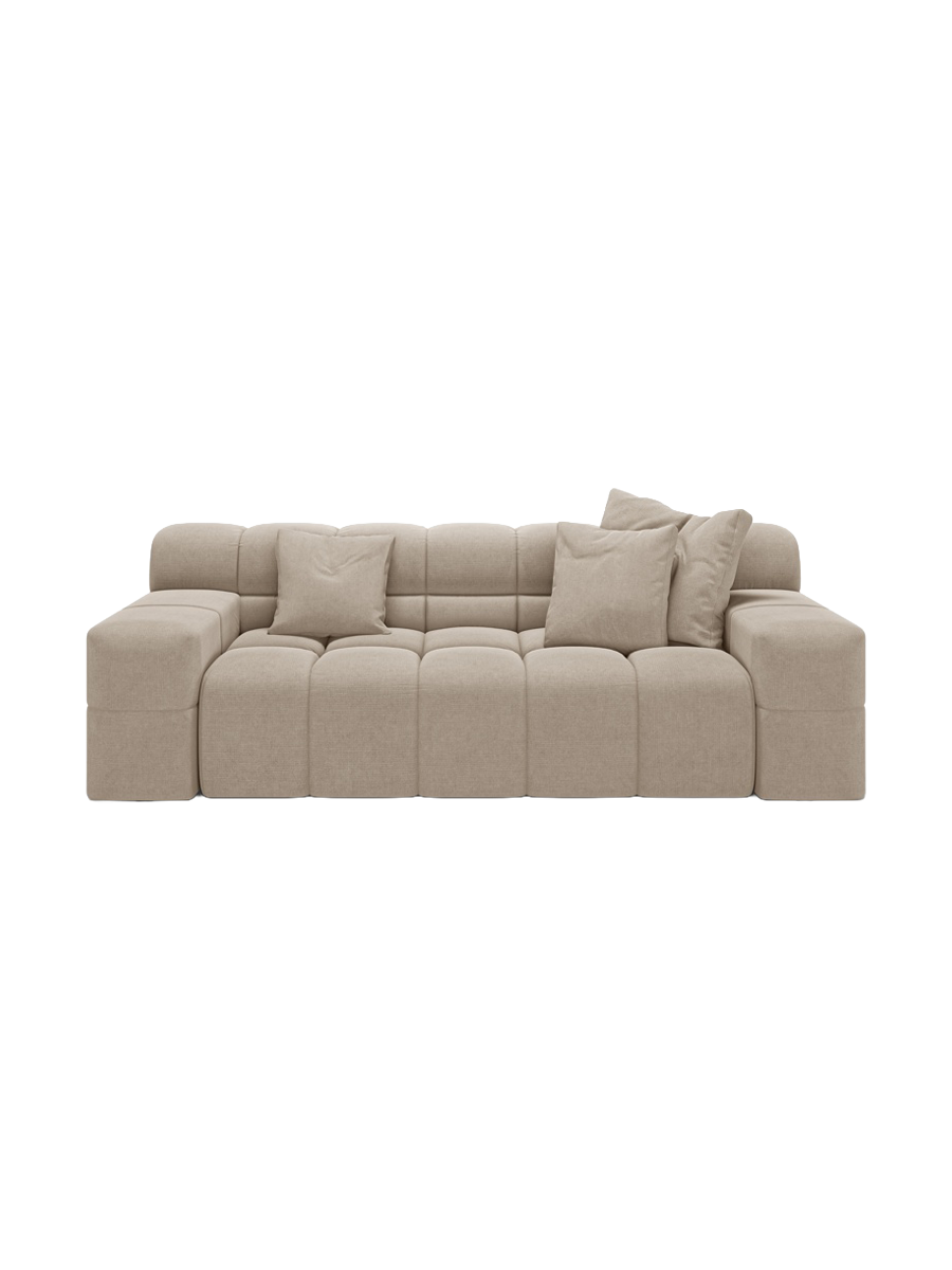 
2-Sitzer Design Sofa „Hawaii“ - Strukturstoff Cappuccino