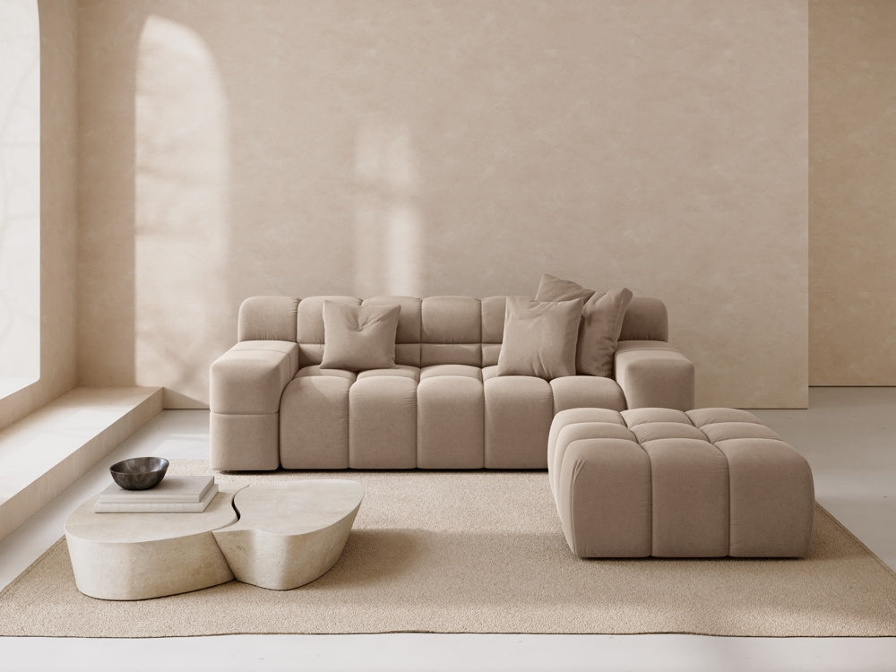 
2-Sitzer Design Sofa „Hawaii“ - Strukturstoff Cappuccino