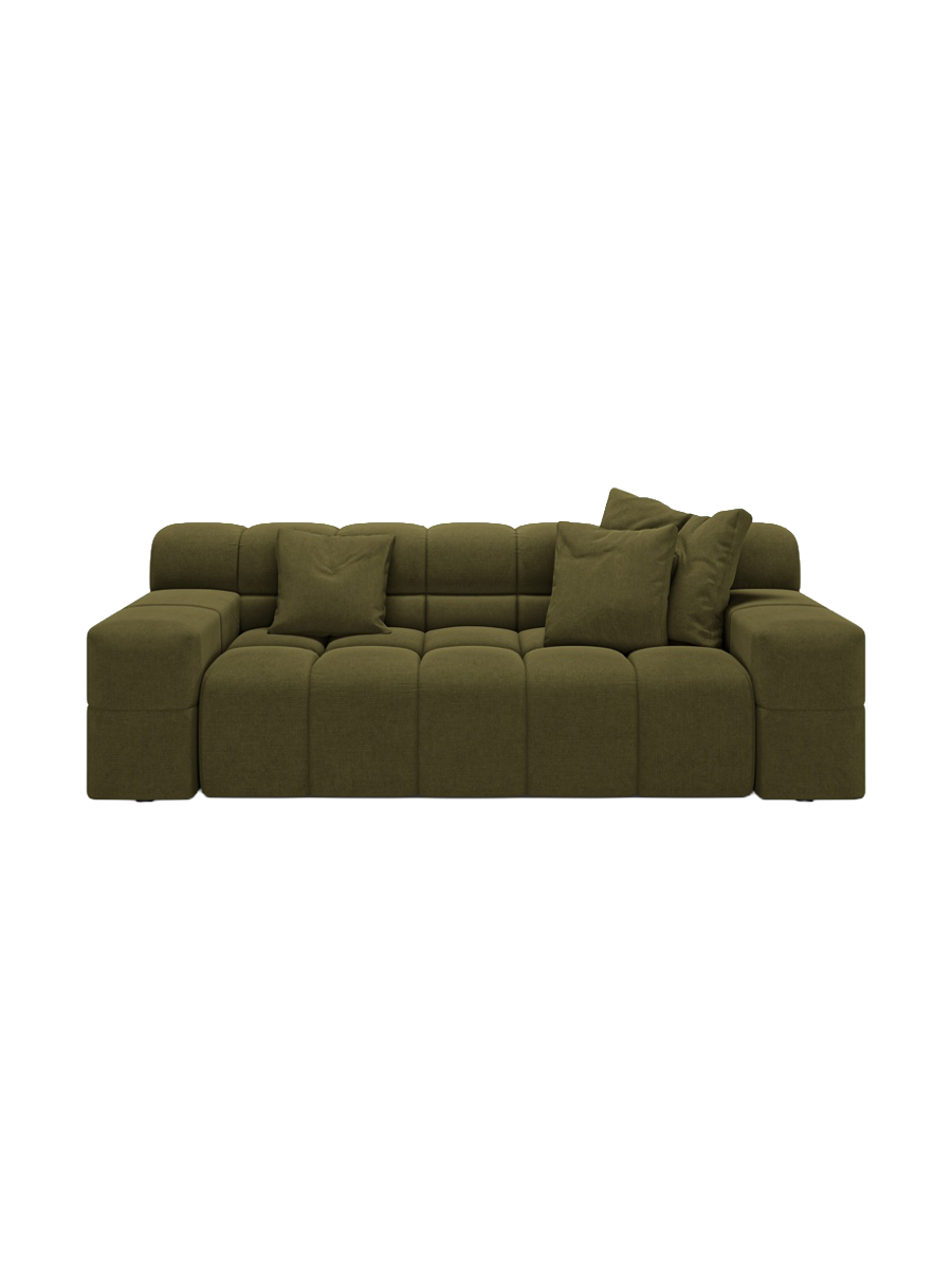 
2-Sitzer Design Sofa „Hawaii“ - Strukturstoff Grün
