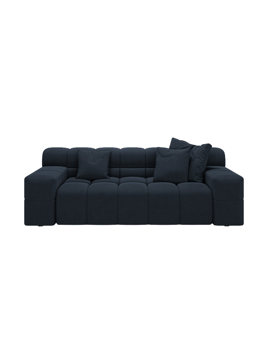
2-Sitzer Design Sofa „Hawaii“ - Strukturstoff Königsblau